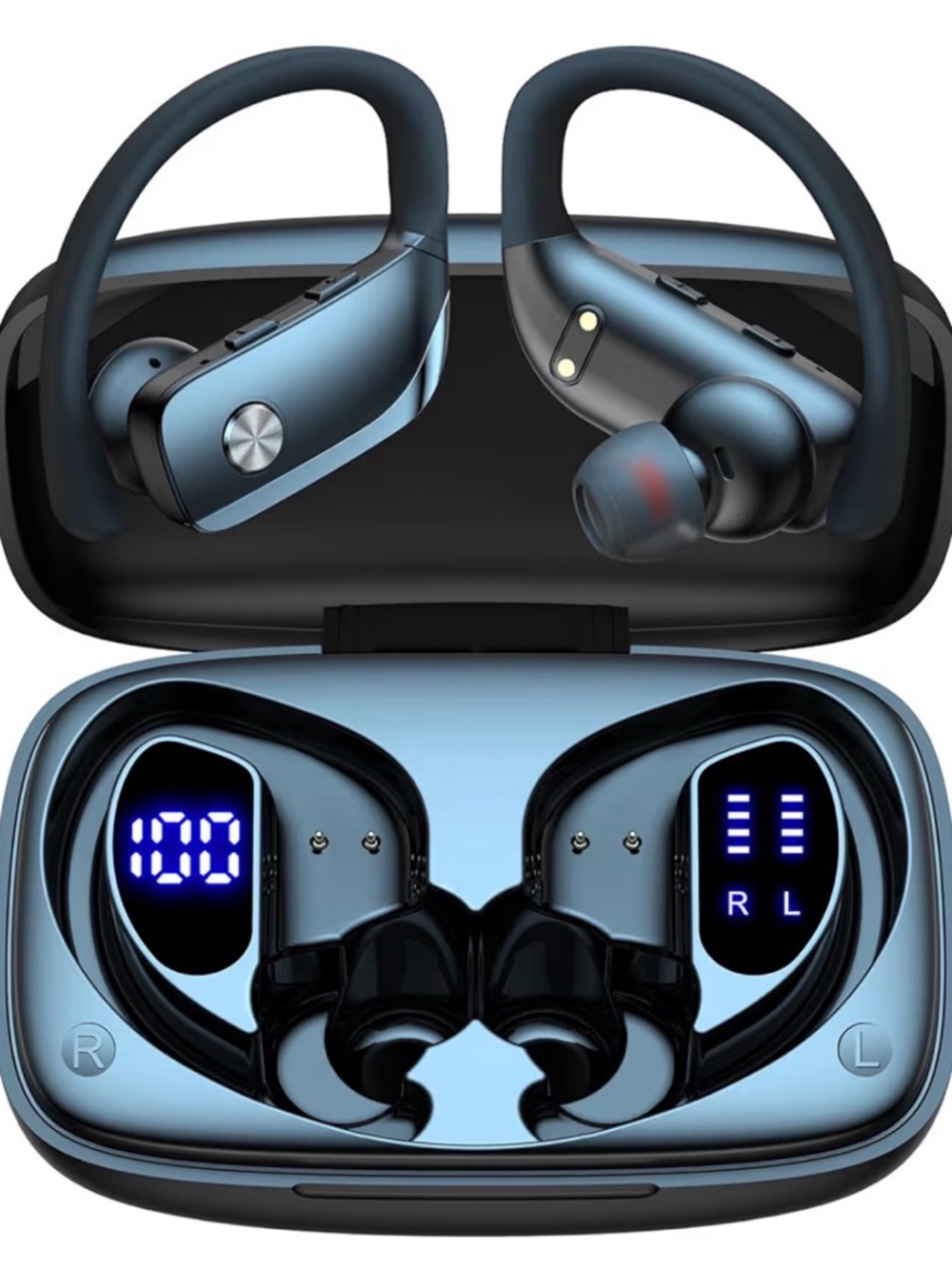 Wireless Sport Earbuds with Charging Case - Metallic Blue